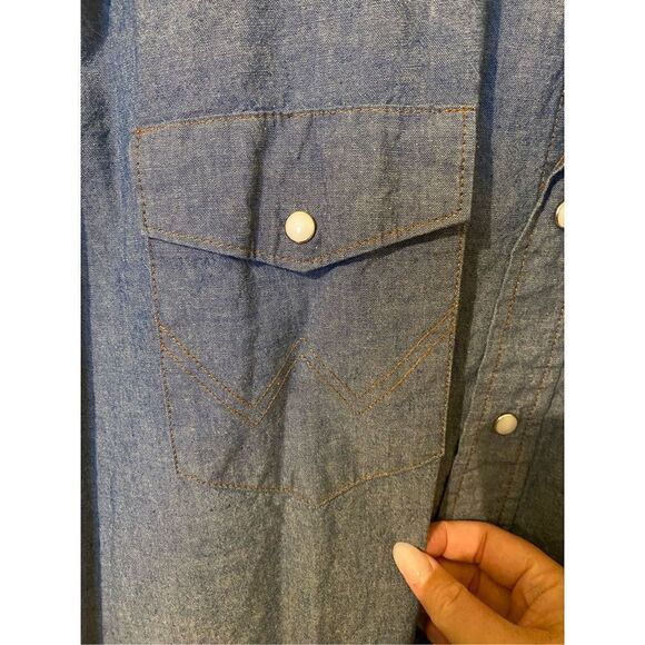 NWOT Wrangler Men’s Cowboy Cut Western Firm Finish Work Shirt - Size XXL - MS709 - Picture 6 of 8